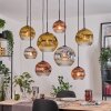 Ripoll Suspension, Boule lumineuse, Suspension Écru, Noir, 8 lumières
