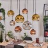 Ripoll Suspension, Boule lumineuse, Suspension Écru, Noir, 8 lumières
