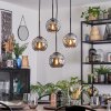 Ripoll Suspension, Boule lumineuse, Suspension grappe Fumé, 4 lumières