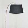 Bassagoda Lampadaire, Lampadaires arc Nickel mat, Noir, 1 lumière, Abat-jour en tissu