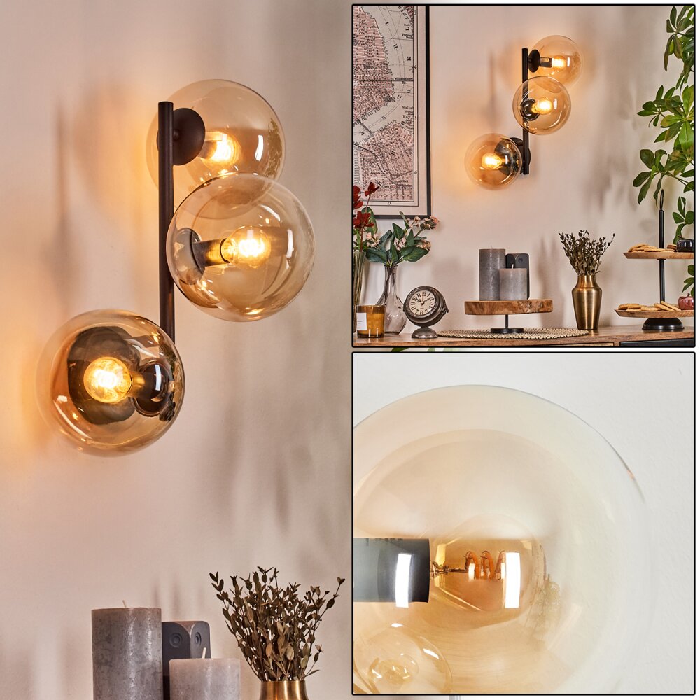Gastor Boule lumineuse, Applique murale Ambre, Clair, 3 lumières main product photo