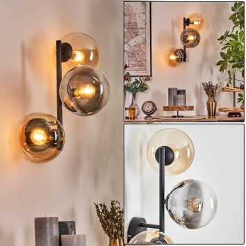 Gastor Boule lumineuse, Applique murale Ambre, Clair, Fumé, 3 lumières