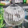 Ripoll Suspension, Boule lumineuse, Suspension grappe Chrome, Clair, Fumé, 3 lumières