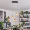 Ripoll Suspension, Boule lumineuse, Suspension grappe Chrome, Clair, Fumé, 3 lumières