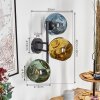 Ripoll Boule lumineuse, Applique murale Bleu, Or, Vert, 3 lumières