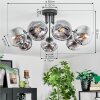 Ripoll Plafonnier, Boule lumineuse Chrome, Clair, Fumé, 7 lumières