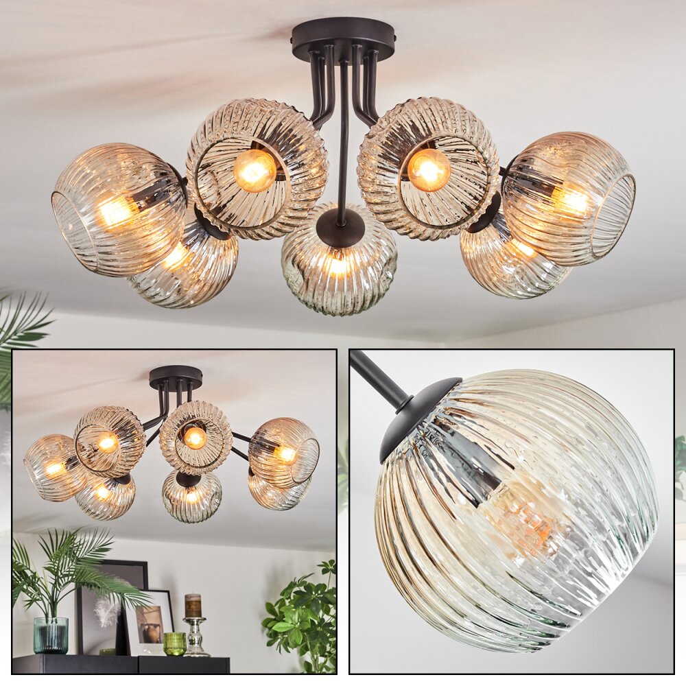 Ripoll Plafonnier, Boule lumineuse Ambre, Clair, 7 lumières main product photo