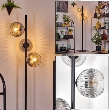 Ripoll Lampadaire Chrome, Clair, Fumé, 3 lumières Ripoll Lampadaire Chrome, Clair, Fumé, 3 lumières