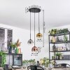 Ripoll Suspension, Boule lumineuse, Suspension grappe Chrome, Or, Clair, Cuivré, Fumé, 3 lumières