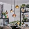 Ripoll Suspension, Boule lumineuse, Suspension grappe Chrome, Or, Clair, Cuivré, Fumé, 3 lumières