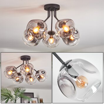 Ripoll Plafonnier, Boule lumineuse Clair, Fumé, 5 lumières Ripoll Plafonnier, Boule lumineuse Clair, Fumé, 5 lumières