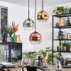 Ripoll Suspension, Boule lumineuse, Suspension grappe Chrome, Or, Clair, Cuivré, Fumé, 3 lumières