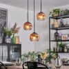 Ripoll Suspension, Boule lumineuse, Suspension grappe Clair, Cuivré, 3 lumières