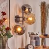 Koyoto Boule lumineuse, Applique murale Ambre, Chrome, Fumé, 3 lumières