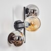 Koyoto Boule lumineuse, Applique murale Ambre, Chrome, Fumé, 3 lumières