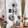 Koyoto Boule lumineuse, Applique murale Clair, Fumé, 3 lumières