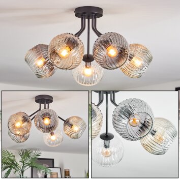 Ripoll Plafonnier, Boule lumineuse Ambre, Clair, Fumé, 5 lumières Ripoll Plafonnier, Boule lumineuse Ambre, Clair, Fumé, 5 lumières