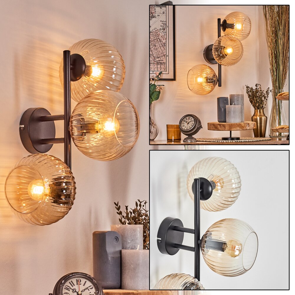 Koyoto Boule lumineuse, Applique murale Ambre, Clair, 3 lumières main product photo