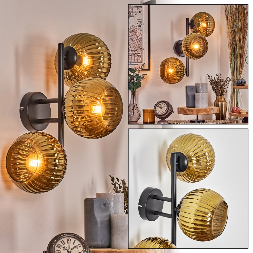 Koyoto Boule lumineuse, Applique murale Or, 3 lumières main product photo