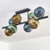 Koyoto Plafonnier, Boule lumineuse Bleu, Or, Vert, 8 lumières