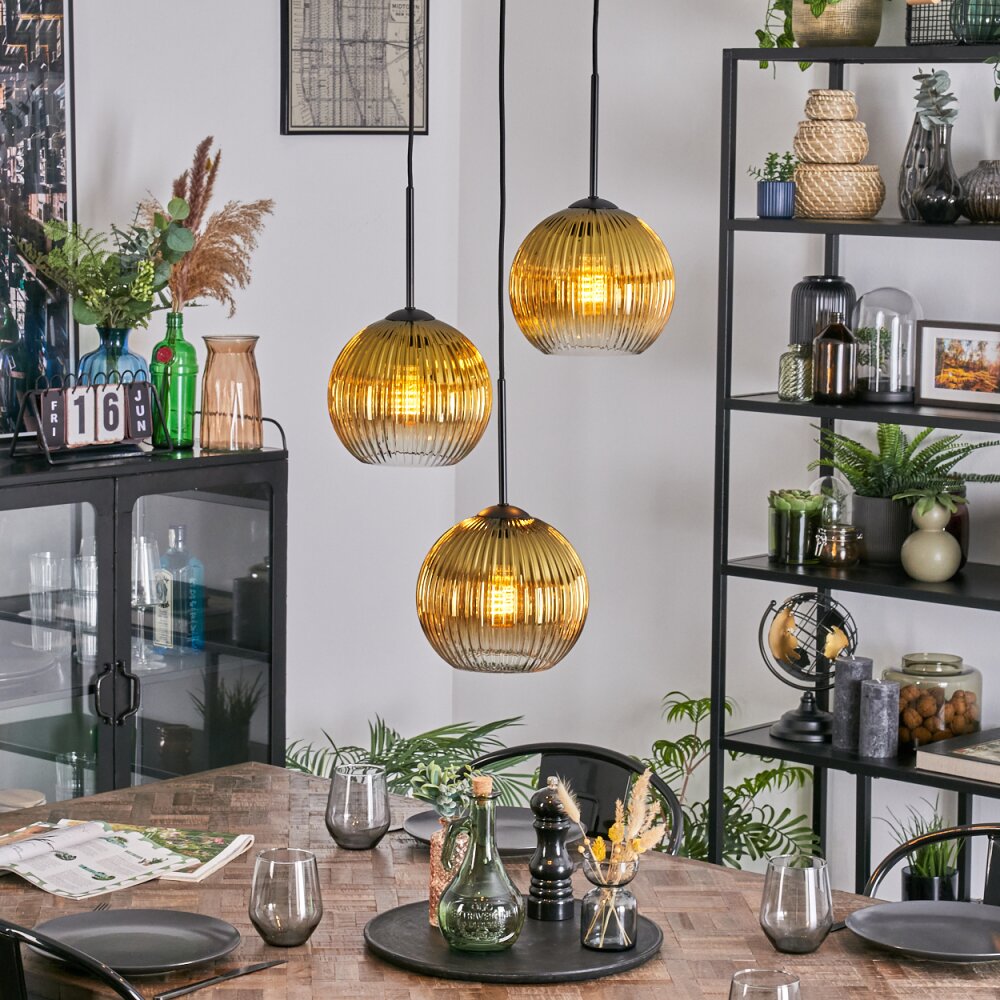 Koyoto Suspension, Boule lumineuse, Suspension grappe 30 cm Or, Clair, 3 lumières main product photo