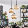 Koyoto Suspension, Boule lumineuse, Suspension grappe 30 cm Ambre, 3 lumières