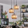 Koyoto Suspension, Boule lumineuse, Suspension grappe 30 cm Ambre, 3 lumières