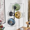 Koyoto Boule lumineuse, Applique murale Bleu, Or, Vert, Clair, 3 lumières