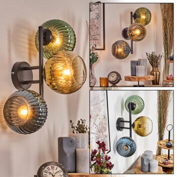 Koyoto Boule lumineuse, Applique murale Bleu, Or, Vert, Clair, 3 lumières