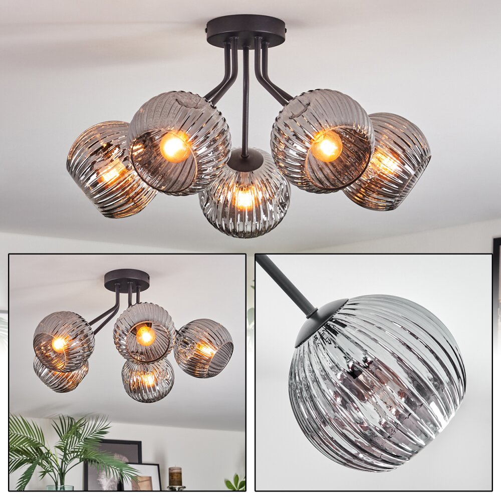 Ripoll Plafonnier, Boule lumineuse Fumé, 5 lumières main product photo