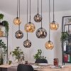 Ripoll Suspension, Boule lumineuse, Suspension Écru, Noir, 8 lumières