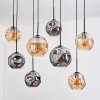 Ripoll Suspension, Boule lumineuse, Suspension Écru, Noir, 8 lumières
