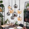 Ripoll Suspension, Boule lumineuse, Suspension Écru, Noir, 8 lumières