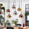 Gastor Suspension, Boule lumineuse, Suspension Chrome, Or, Clair, Cuivré, Fumé, 6 lumières