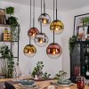 Gastor Suspension, Boule lumineuse, Suspension Chrome, Or, Clair, Cuivré, Fumé, 6 lumières