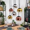 Gastor Suspension, Boule lumineuse, Suspension Chrome, Or, Clair, Cuivré, Fumé, 6 lumières