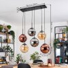 Gastor Suspension, Boule lumineuse, Suspension Ambre, Chrome, Cuivré, Fumé, 6 lumières