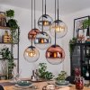 Gastor Suspension, Boule lumineuse, Suspension Ambre, Chrome, Clair, Cuivré, Fumé, 6 lumières