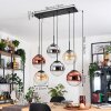 Gastor Suspension, Boule lumineuse, Suspension Ambre, Chrome, Clair, Cuivré, Fumé, 6 lumières