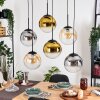 Gastor Suspension, Boule lumineuse, Suspension Ambre, Or, Clair, Fumé, 6 lumières