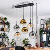 Gastor Suspension, Boule lumineuse, Suspension Ambre, Or, Clair, Fumé, 6 lumières