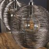 Suspension Leeville Nickel mat, Noir, 3 lumières