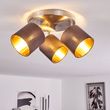 Plafonnier Alsen Nickel mat, 3 lumières