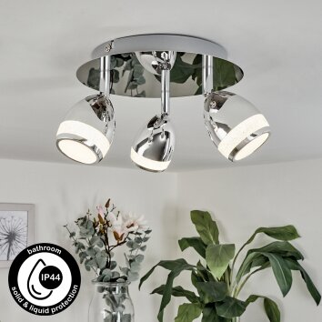 Plafonnier Morges LED Chrome, 3 lumières
