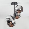 Koyoto Plafonnier, Boule lumineuse 32 cm Chrome, Fumé, 4 lumières
