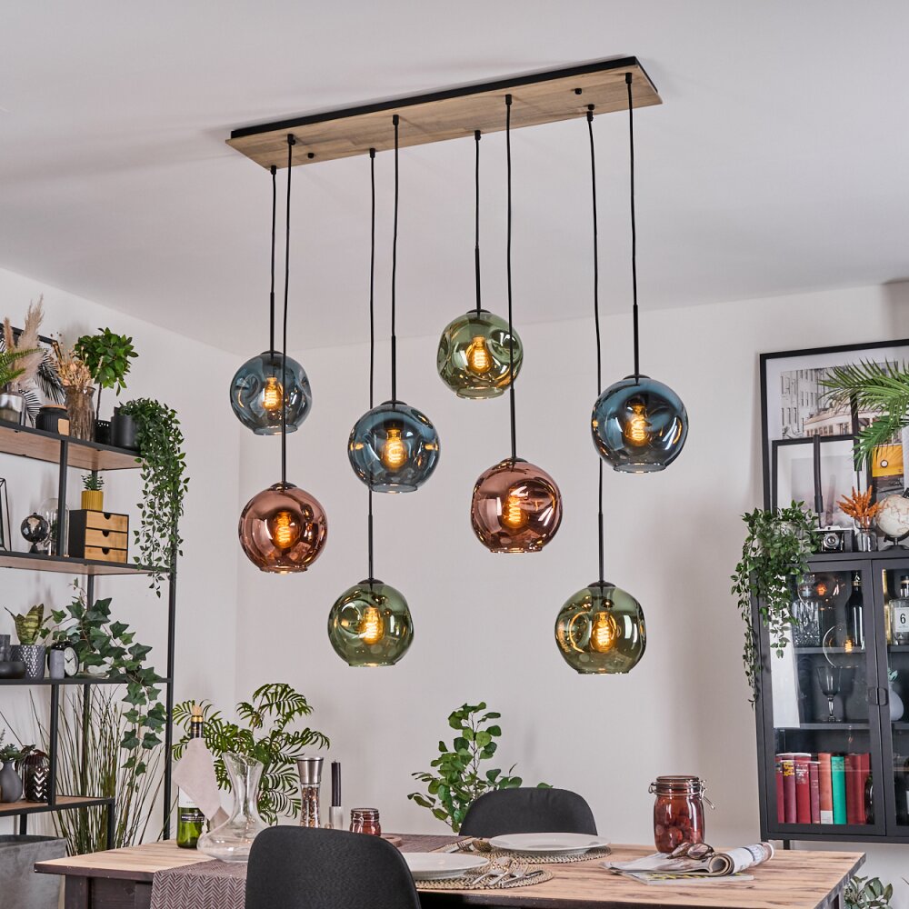 Ripoll Suspension, Boule lumineuse, Suspension Écru, Noir, 8 lumières main product photo
