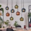 Ripoll Suspension, Boule lumineuse, Suspension Écru, Noir, 8 lumières