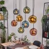 Ripoll Suspension, Boule lumineuse, Suspension Écru, Noir, 8 lumières
