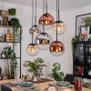 Gastor Suspension, Boule lumineuse, Suspension Ambre, Chrome, Clair, Cuivré, Fumé, 6 lumières