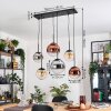 Gastor Suspension, Boule lumineuse, Suspension Ambre, Chrome, Clair, Cuivré, Fumé, 6 lumières